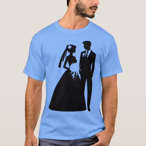 Bride and Groom Silhouette T_Shirt
