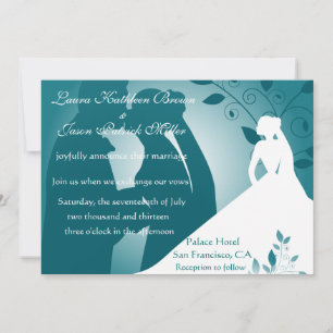 Bride and Groom Silhouette Wedding Invitation