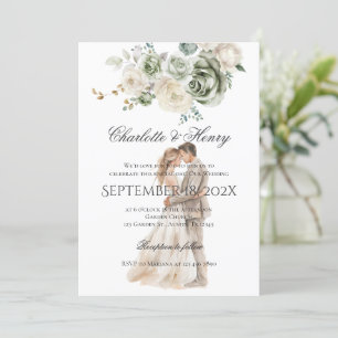 Bride and Groom Silhouette Wedding  Invitation