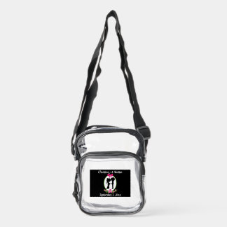 Bride and Groom Silhouettes Wedding Date Names  Clear Crossbody Bag