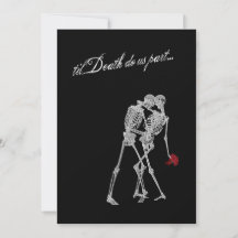 Bride and Groom Skeletons Goth Wedding