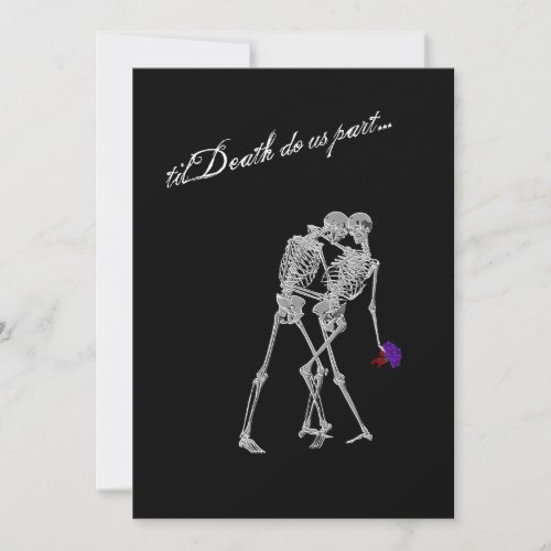 Bride and Groom Skeletons Goth Wedding Invitation