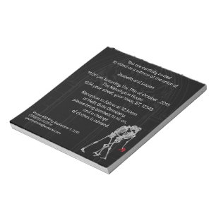 Bride and Groom Skeletons Goth Wedding Invitation Notepad