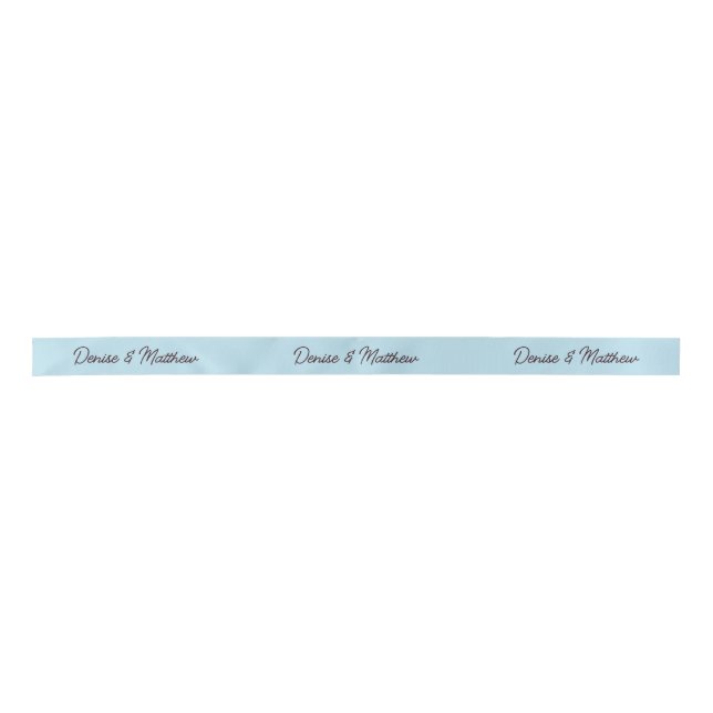 Bride and Groom Spun Sugar Blue Satin Ribbon (Front)