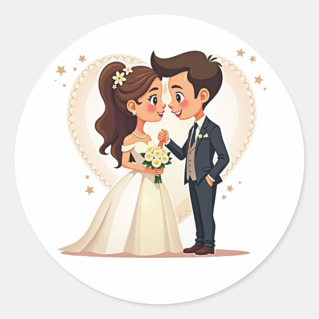 Bride and Groom Sticker (Front)
