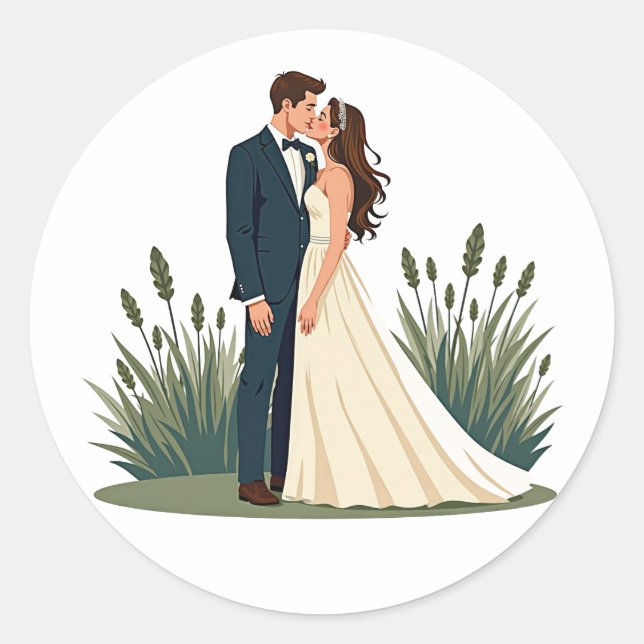 Bride and Groom Sticker (Front)