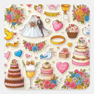 Bride and Groom Sticker Collection"