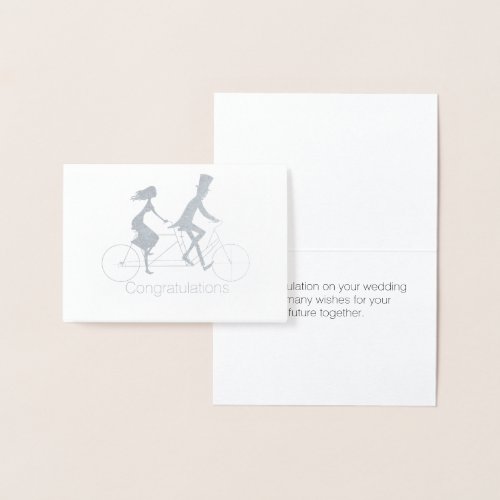 Bride and Groom Tandem Riding Bike Wedding Card