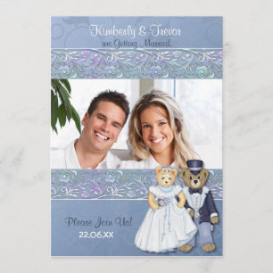 Bride and Groom Teddy Bears Wedding Invitation