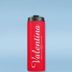 Bride and groom thermal bottle red