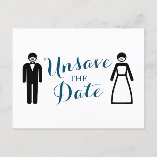 Bride and Groom Unsave the Date Announcement Postcard