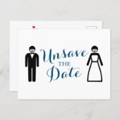 Bride and Groom Unsave the Date Announcement Postcard (Front/Back)