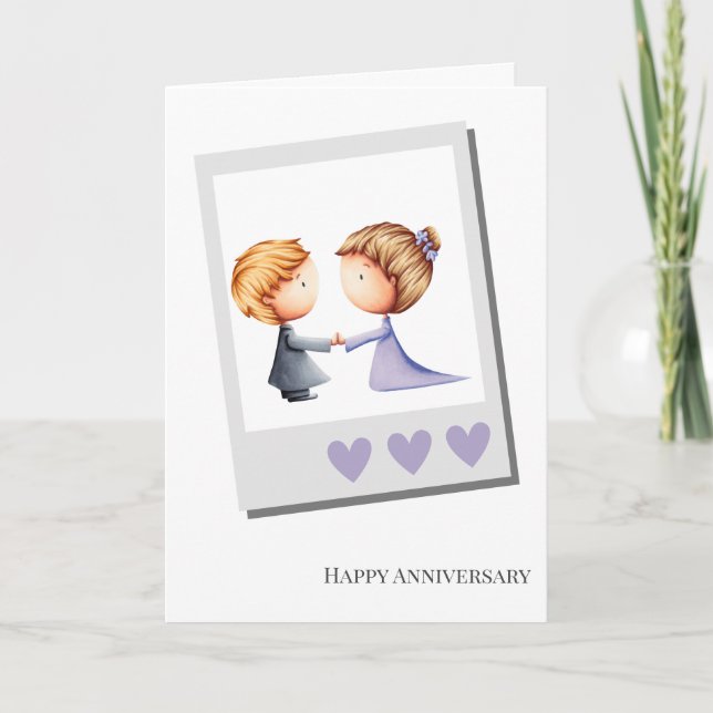 Bride and Groom Wedding Anniversary  Card (Front)