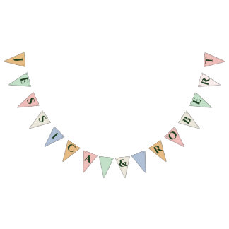 Bride and Groom Wedding Bunting Flags
