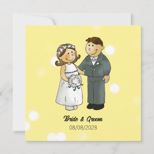Bride and Groom Wedding Celebration Thank You Card