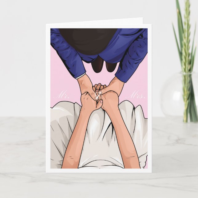 Bride and Groom Wedding Congratulations Card (Front)