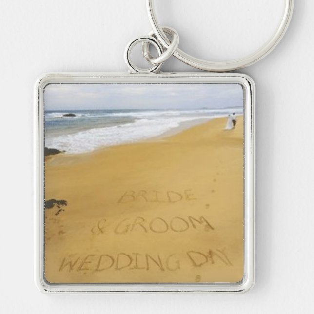 Bride and Groom Wedding Day Keychain (Front)