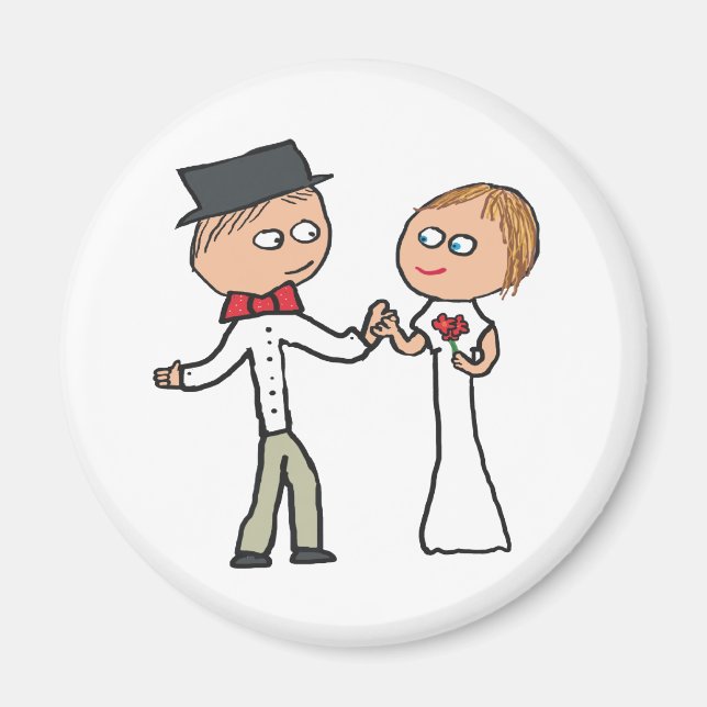 Bride and Groom Wedding Day Magnet (Front)