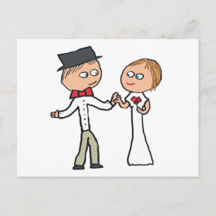 Bride and Groom Wedding Day Postcard