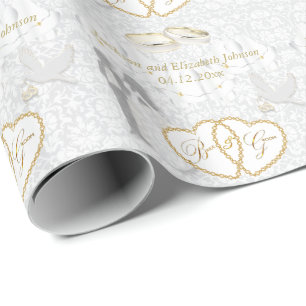 Bride and Groom Wedding Day Wrapping Paper