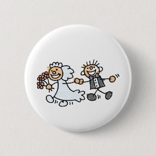Bride And Groom Wedding Elope Elopement Button