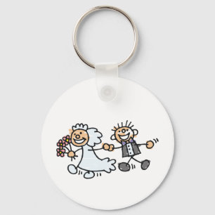 Bride And Groom Wedding Elope Elopement Keychain