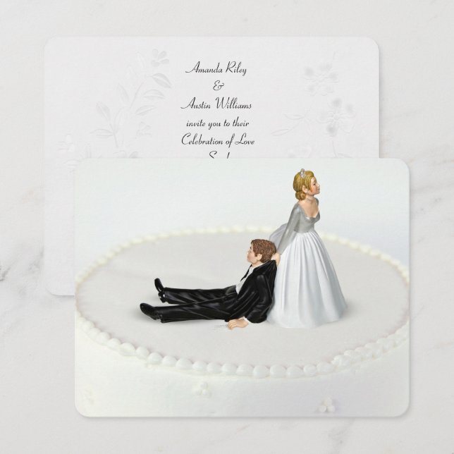 Bride and Groom wedding humor Invitation (Front/Back)