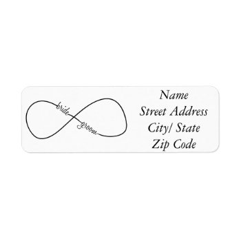 Bride And Groom Wedding Infinity Label by JoleeCouture at Zazzle