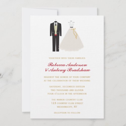 Bride and Groom Wedding Invitation