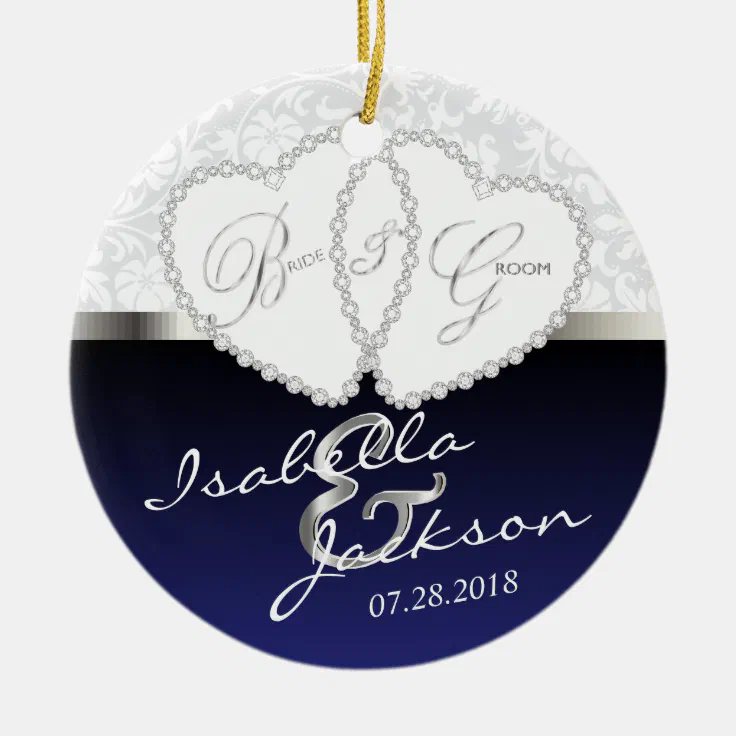 Bride and Groom Wedding Keepsake Ceramic Ornament | Zazzle