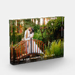 Bride and Groom Wedding Names Date Photo Block<br><div class="desc">Elegant Bride and Groom Wedding Photo Block</div>