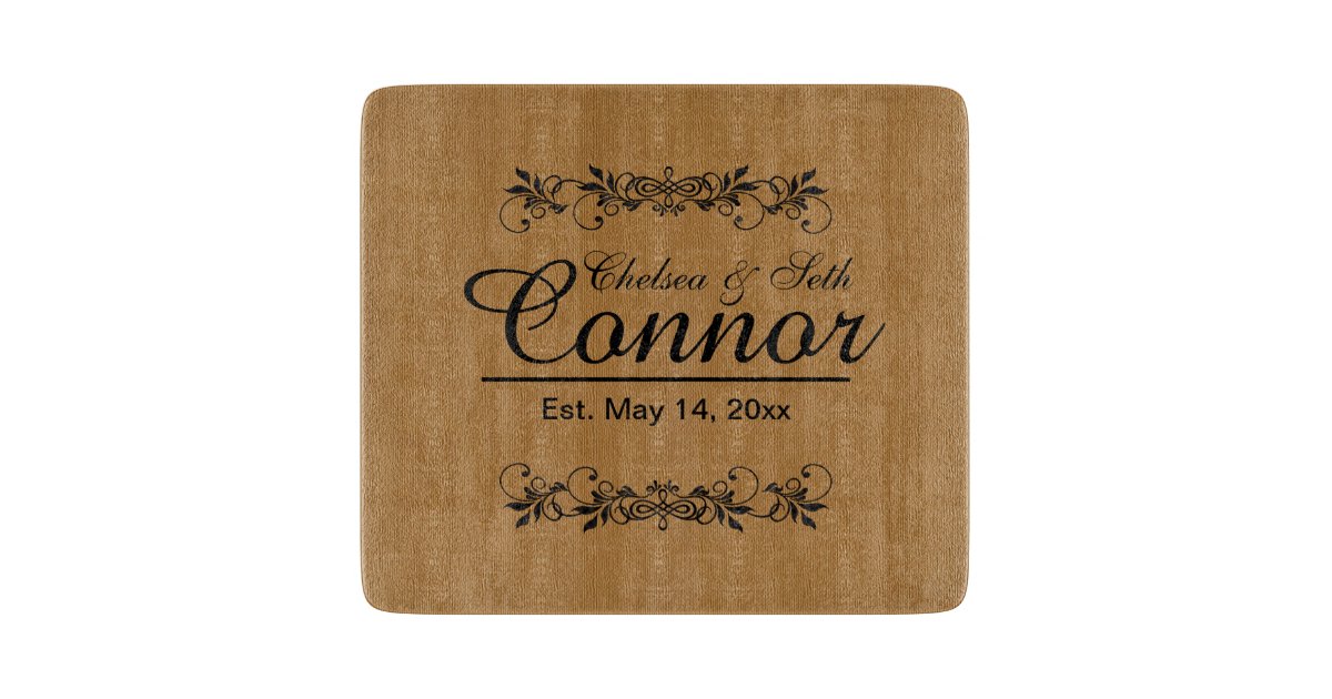 Personalized Script Last Name Cutting Board Gifts for Weddings,  Anniversaries, Birthdays, and Housewarmings