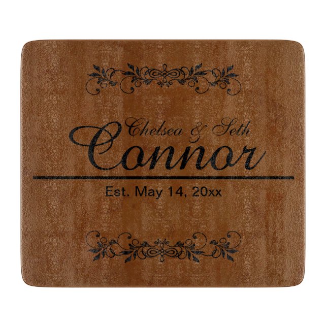 Bride and Groom Wedding or Anniversary | DIY Text Cutting Board (Front)