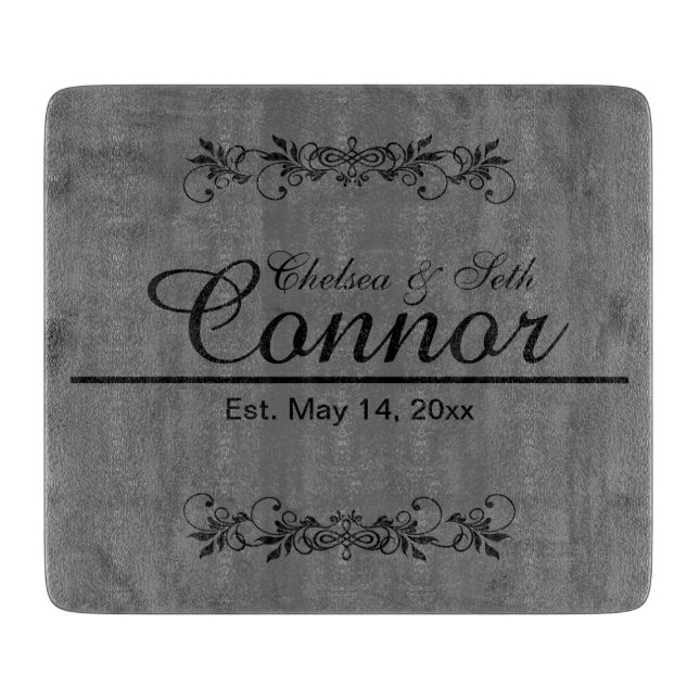 Bride and Groom Wedding or Anniversary | DIY Text Cutting Board (Front)
