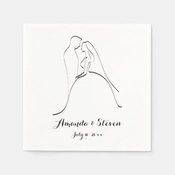 Bride And Groom | Wedding Paper Napkins by WeddingCentre at Zazzle