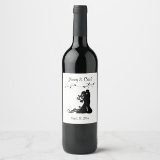 Bride and Groom Wedding Personalized White Wine Label