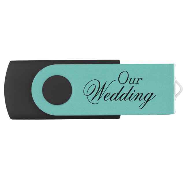 Bride and Groom Wedding Photo Archive Flash Drive (Front)