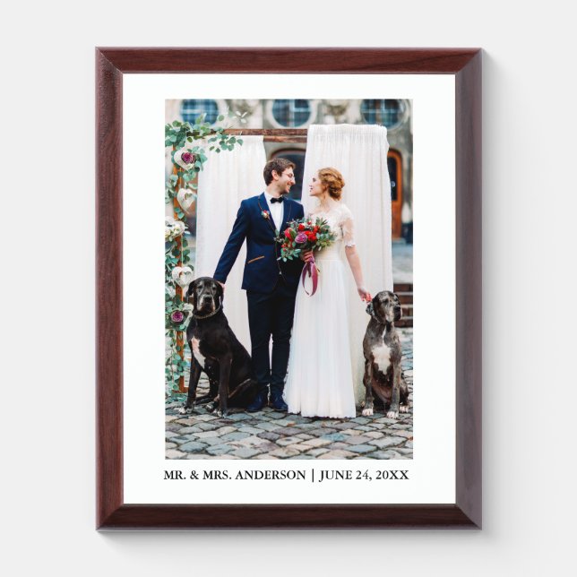 Bride and Groom Wedding Photo Plaque (Vertical)
