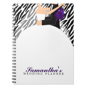 Bride and Groom Wedding Planner {dark purple} Notebook