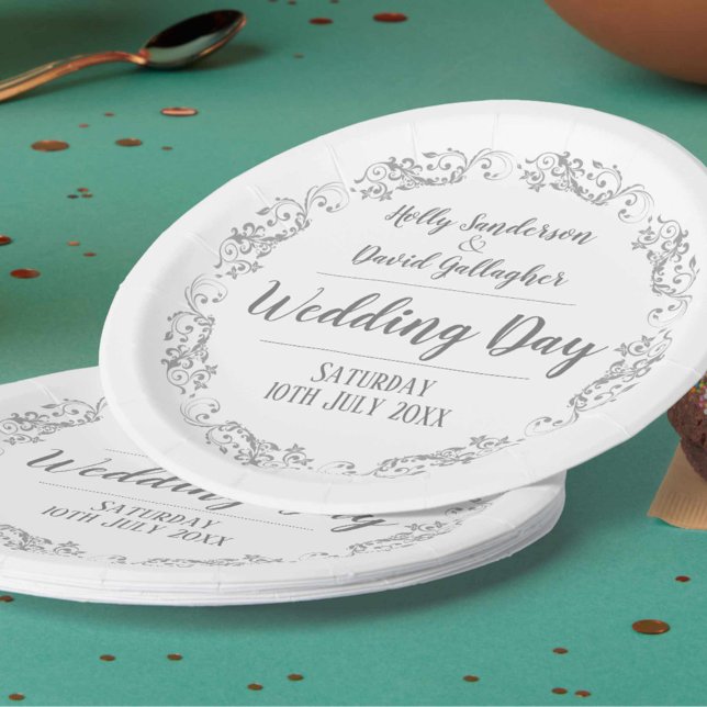 Bride and Groom Wedding Reception Paper Plates (Creator Uploaded)