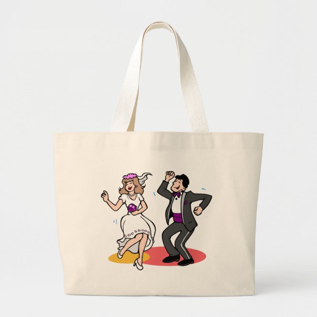 Bride And Groom Wedding Recption Dance Large Tote Bag (Front)