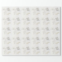 Bride and Groom Wedding Ring Design Wrapping Paper