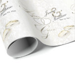 Bride and Groom Wedding Ring Design Wrapping Paper<br><div class="desc">Elegant Bride and Groom Wedding Ring Design. ✔NOTE: ONLY CHANGE THE TEMPLATE AREAS NEEDED! 😀 If needed, you can remove the text and start fresh adding whatever text and font you like. 📌If you need further customization, please click the "Click to Customize further" or "Customize or Edit Design" button and...</div>