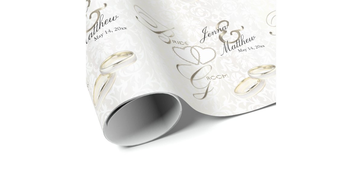 Elegant black gold diamonds tiled Wedding Wrapping Paper, Zazzle