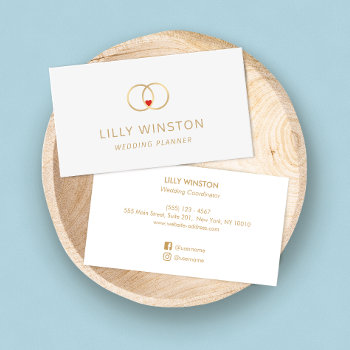 Bride And Groom Wedding Rings Wedding Planner Business Card by sm_business_cards at Zazzle