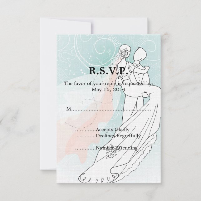 Bride and Groom Wedding RSVP (Front)