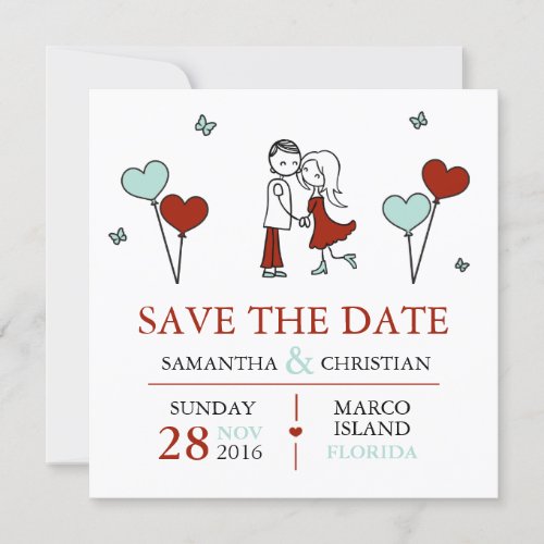 Bride and Groom Wedding Save the Date