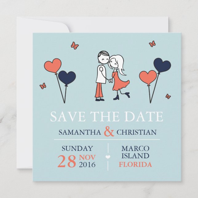 Bride and Groom Wedding Save the Date (Front)
