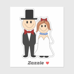 Bride and Groom Wedding Sticker