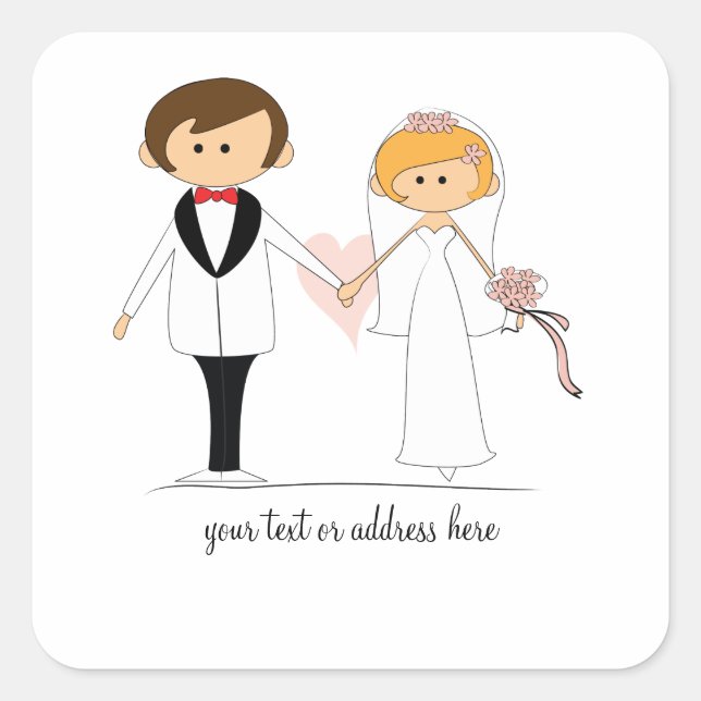 Bride and Groom Wedding Stickers (Front)